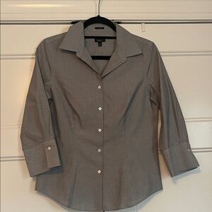 Talbots Gray Button-Up Blouse
